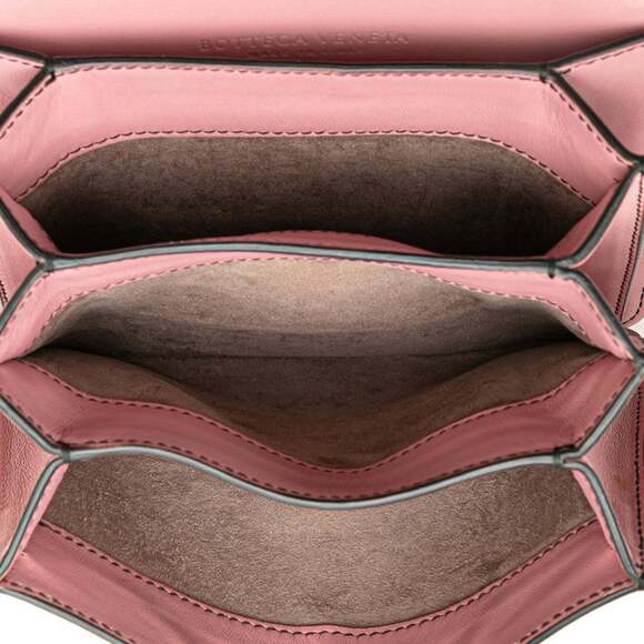 BOTTEGA VENETA Pink Leather Intrecciato Shoulder Bag - Picture 8 of 11